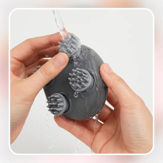 3-Speed Rechargeable Scalp Massager – Portable Electric Head Massager with Soft Silicone Nodes