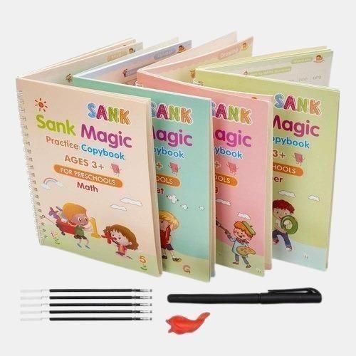 Magic Practice Copybook (4 BOOKS,1 PEN,1 GRIP,10 REFILL) Pack of 1