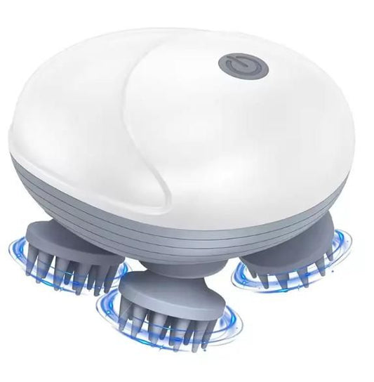3-Speed Rechargeable Scalp Massager – Portable Electric Head Massager with Soft Silicone Nodes
